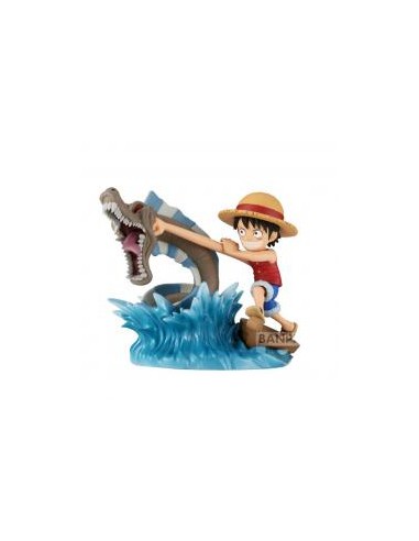 Figura banpresto one piece world collectable log stories monkey d. luffy vs local sea monster 7cm