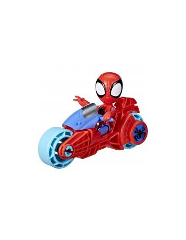 Figura gigante hasbro marvel spidey and his amazing friends spidey con motocicleta