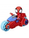 Figura gigante hasbro marvel spidey and his amazing friends spidey con motocicleta