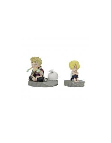 Figura banpresto one piece world collectable figure log stories sanji & zeff 6cm