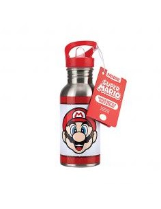 Botella metálica con pajita paladone super mario 500 ml