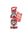 Botella metálica con pajita paladone super mario 500 ml