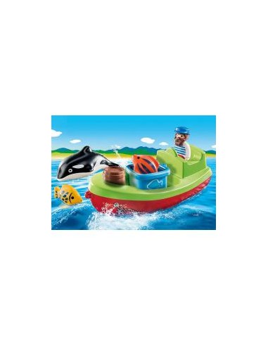 Playmobil 1.2.3 pescador con bote