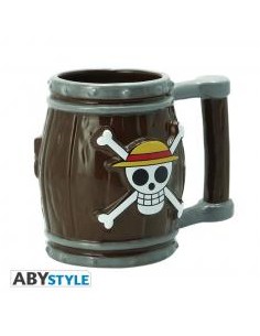 Taza 3d abysse one piece barril jolly roger logo