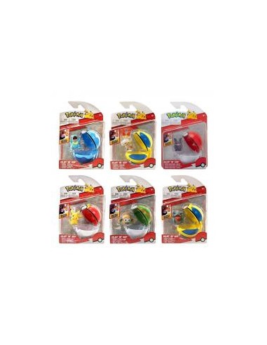 Pokeball pokemon clip 'n' go wave surtido de 6