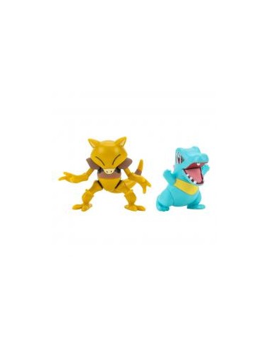 Pack de 2 figuras jazwares pokemon batalla totodile & abra 5 cm