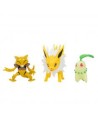 Pack de 3 figuras jazwares pokemon batalla chikorita abra y jolteon 5 cm