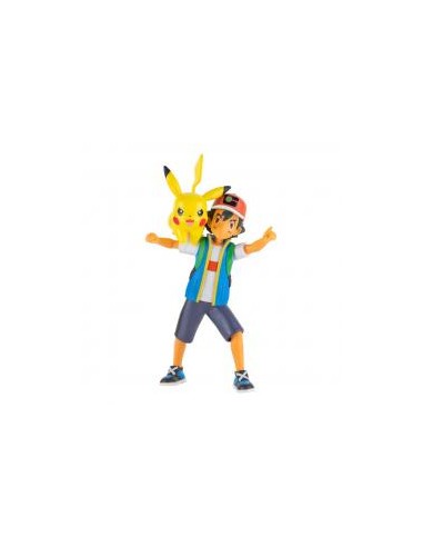 Figura jazwares pokemon batalla feature ash y pikachu 11 cm