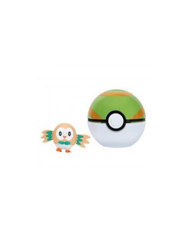 Pokeball jazwares pokemon clip 'n' go rowlet + nest ball