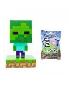 Pack minecraft lámpara zombie + figura colgante