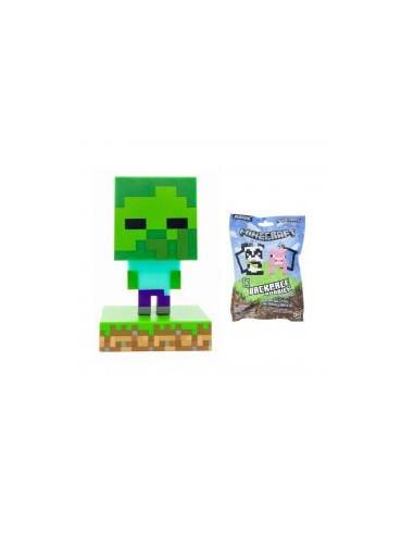 Pack minecraft lámpara zombie + figura colgante