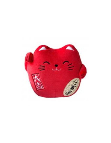 Peluche gato de la suerte lucky cat rojo 20 cm