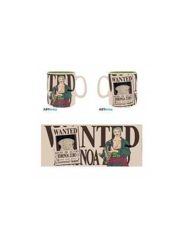 Taza abystyle one piece zoro & wanted 460 ml