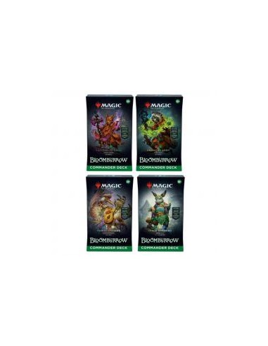 Juego de cartas magic the gathering: bloomburrow commander decks 4 unidades inglés