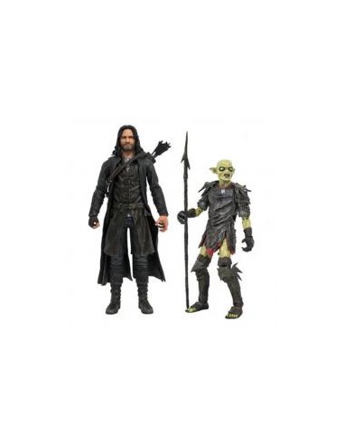 Surtido de figuras diamond collection el señor de los anillos series deluxe action aragorn y orco de moria (6)