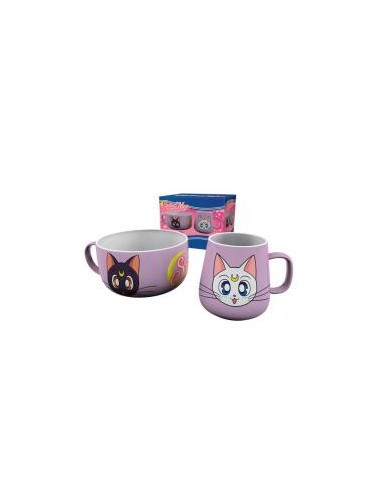 Set taza + bowl abystyle sailor moon luna & artemis